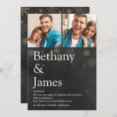 クリスマスの定義をシェアしよう カップル 2 枚の写真 チョークボード シーズンカード (正面/裏面)