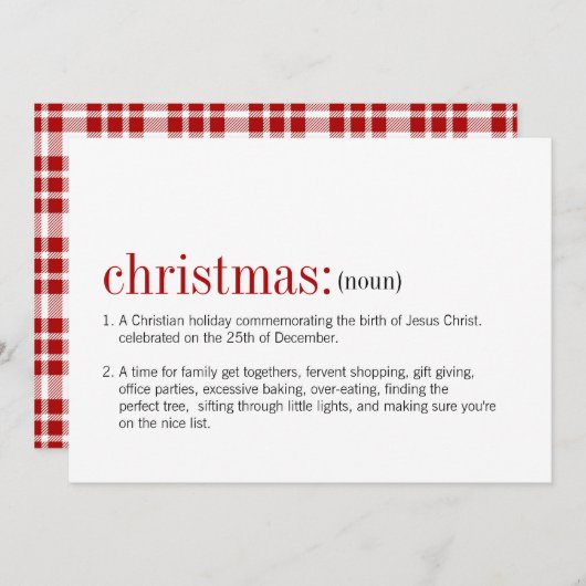 クリスマスの定義 シーズンカード (正面/裏面)