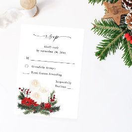 クリスマスの実と松のミールRSVP VER 3 出欠カード