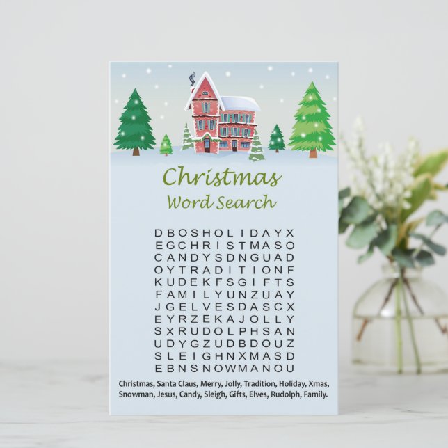 クリスマスの家のクリスマスワードサーチゲーム (スタンド正面)