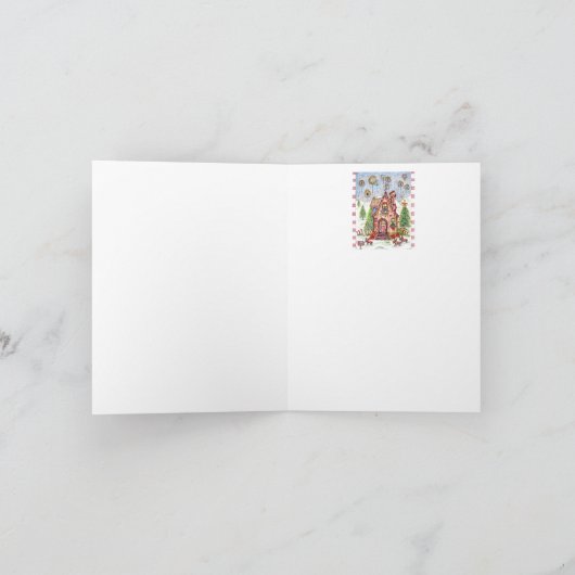 クリスマスの家のメッセージカード シーズンカード (内部)