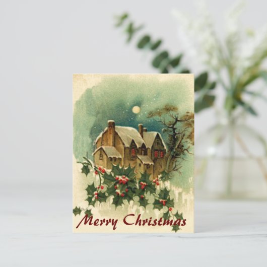クリスマスの家の郵便はがき シーズンポストカード (スタンド正面)