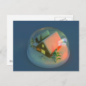 クリスマスの家の雪の地球の郵便はがき シーズンポストカード (正面/裏面)