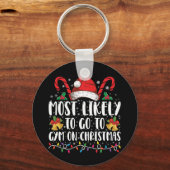 クリスマスの家族でジムに行きそうだ キーホルダー (正面)