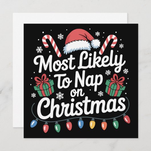 クリスマスの家族で最も昼寝をしそう シーズンカード (正面/裏面)