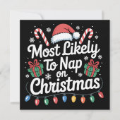 クリスマスの家族で最も昼寝をしそう シーズンカード (正面)