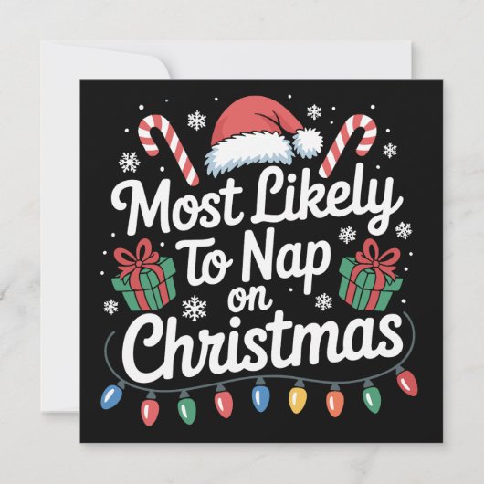 クリスマスの家族で最も昼寝をしそう シーズンカード (正面)