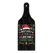 クリスマスの家族に遅れそうなおもしろいい カッティングボード (正面)