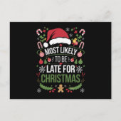 クリスマスの家族に遅れそうなおもしろいい ポストカード (正面)
