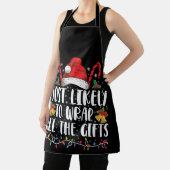 クリスマスの家族のギフトをすべて包む可能性が最も高い エプロン (インサイチュ)