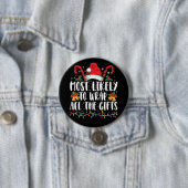 クリスマスの家族のギフトをすべて包む可能性が最も高い 缶バッジ (インサイチュ)