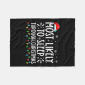 クリスマスの家族のクリスマスを通して眠る可能性がある フリースブランケット (正面(横))