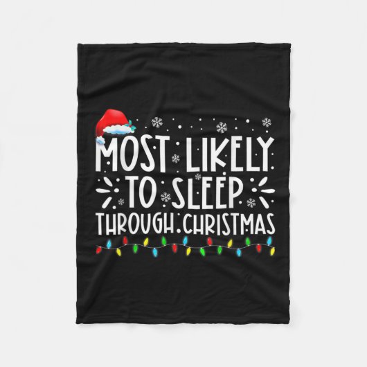 クリスマスの家族のクリスマスを通して眠る可能性がある フリースブランケット (正面)