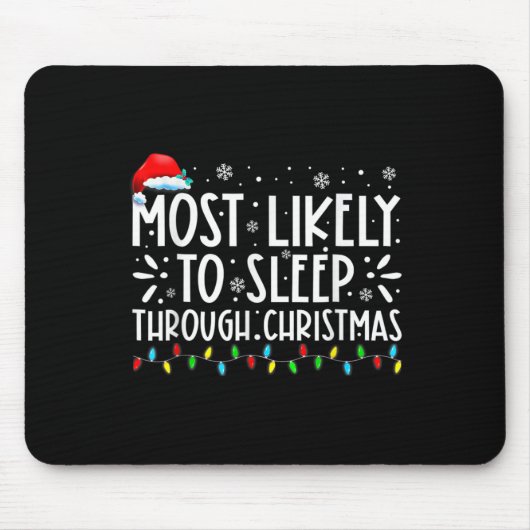 クリスマスの家族のクリスマスを通して眠る可能性がある マウスパッド (正面)