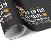 クリスマスの家族のクリスマスを通して眠る可能性が最も高い ラッピングペーパー (ロールコーナー)