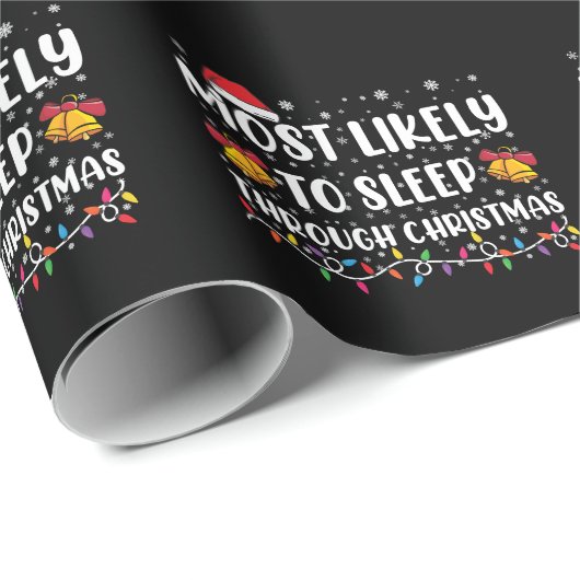 クリスマスの家族のクリスマスを通して眠る可能性が最も高い ラッピングペーパー (ロールコーナー)