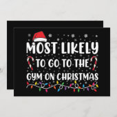 クリスマスの家族のジムに行きそうだ 招待状 (正面/裏面)