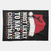 クリスマスの家族のマッチングで昼寝する可能性が最も高い キッチンタオル (横)