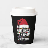 クリスマスの家族のマッチングで昼寝する可能性が最も高い 紙コップ (正面)