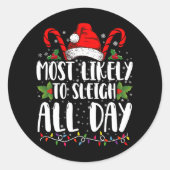 クリスマスの家族の一日を通してそる可能性が最も高い ラウンドシール (正面)