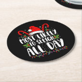 クリスマスの家族の一日を通してそる可能性が最も高い ラウンドペーパーコースター (アングル)