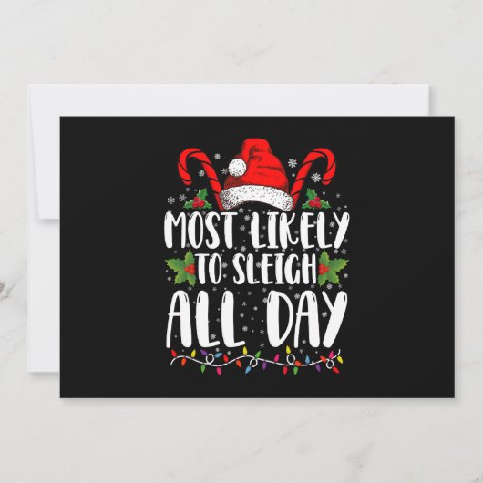 クリスマスの家族の一日を通してそる可能性が最も高い 招待状 (正面)