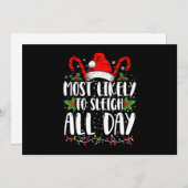 クリスマスの家族の一日を通してそる可能性が最も高い 招待状 (正面/裏面)