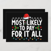 クリスマスの家族の全員に支払う可能性が高い 招待状 (正面/裏面)