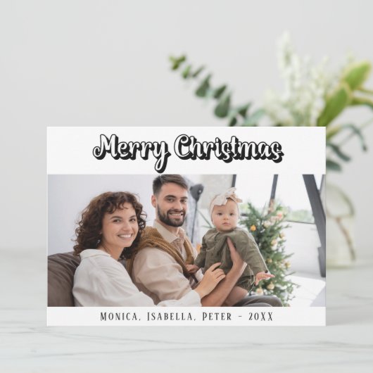 クリスマスの家族の写真のスクリプモダント（緑） シーズンカード (スタンド正面)