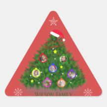 クリスマスの家族の写真ツリーの三角形