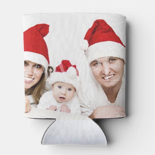 クリスマスの家族の写真 |写真のアップロード 缶クーラー (裏面)