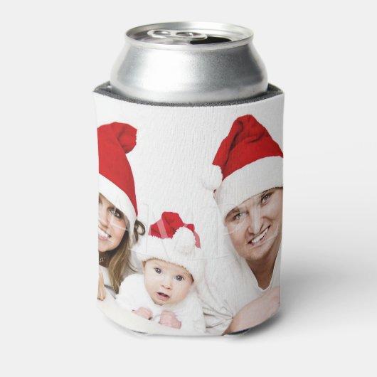 クリスマスの家族の写真 |写真のアップロード 缶クーラー (缶裏面)