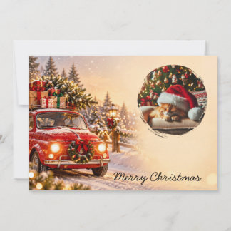 クリスマスの家族の名前の写真入りパーソナライズグッズ シーズンカード