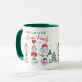 クリスマスの家族の名前キッズ雪だるま水色 マグカップ (正面左)