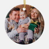クリスマスの家族の定義写真 セラミックオーナメント (正面)