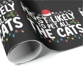 クリスマスの家族の猫たちをペットにするだろう ラッピングペーパー (ロールコーナー)