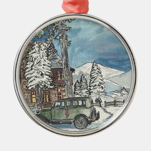 クリスマスの家族の隠れ家 メタルオーナメント (正面)