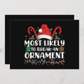 クリスマスの家族を壊す可能性が最も高いオーナメント 招待状 (正面/裏面)