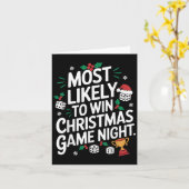 クリスマスの家族ゲームナイトで勝つ可能性が最も高い人 カード (黄色い花)