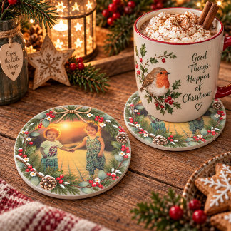 クリスマスの家族写真を作ろう コースター