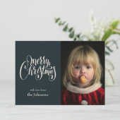 クリスマスの家族写真カード 招待状 (スタンド正面)
