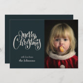 クリスマスの家族写真カード 招待状 (正面/裏面)