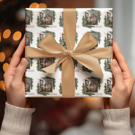 クリスマスの家族写真入りギフト ラッピングペーパー