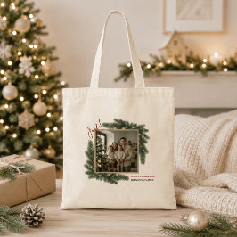 クリスマスの家族写真入りパーソナライズドデザイン トートバッグ
