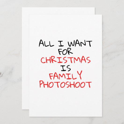 クリスマスの家族写真撮影がしたい 招待状 (正面/裏面)