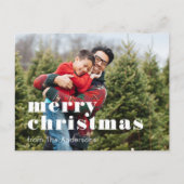 クリスマスの家族写真背景 シーズンポストカード (正面)