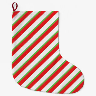 クリスマスの対角線パターンストッキング ラージクリスマスストッキング