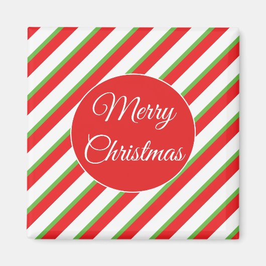 クリスマスの対角線パターン冷蔵庫用マグネット マグネット (正面)