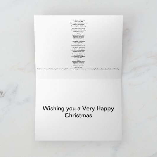 クリスマスの小さいろば シーズンカード (内部)