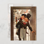 クリスマスの小さいティムおよびボブCratchit シーズンポストカード (正面/裏面)
